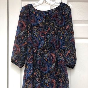 Paisley fun chiffon slip dress